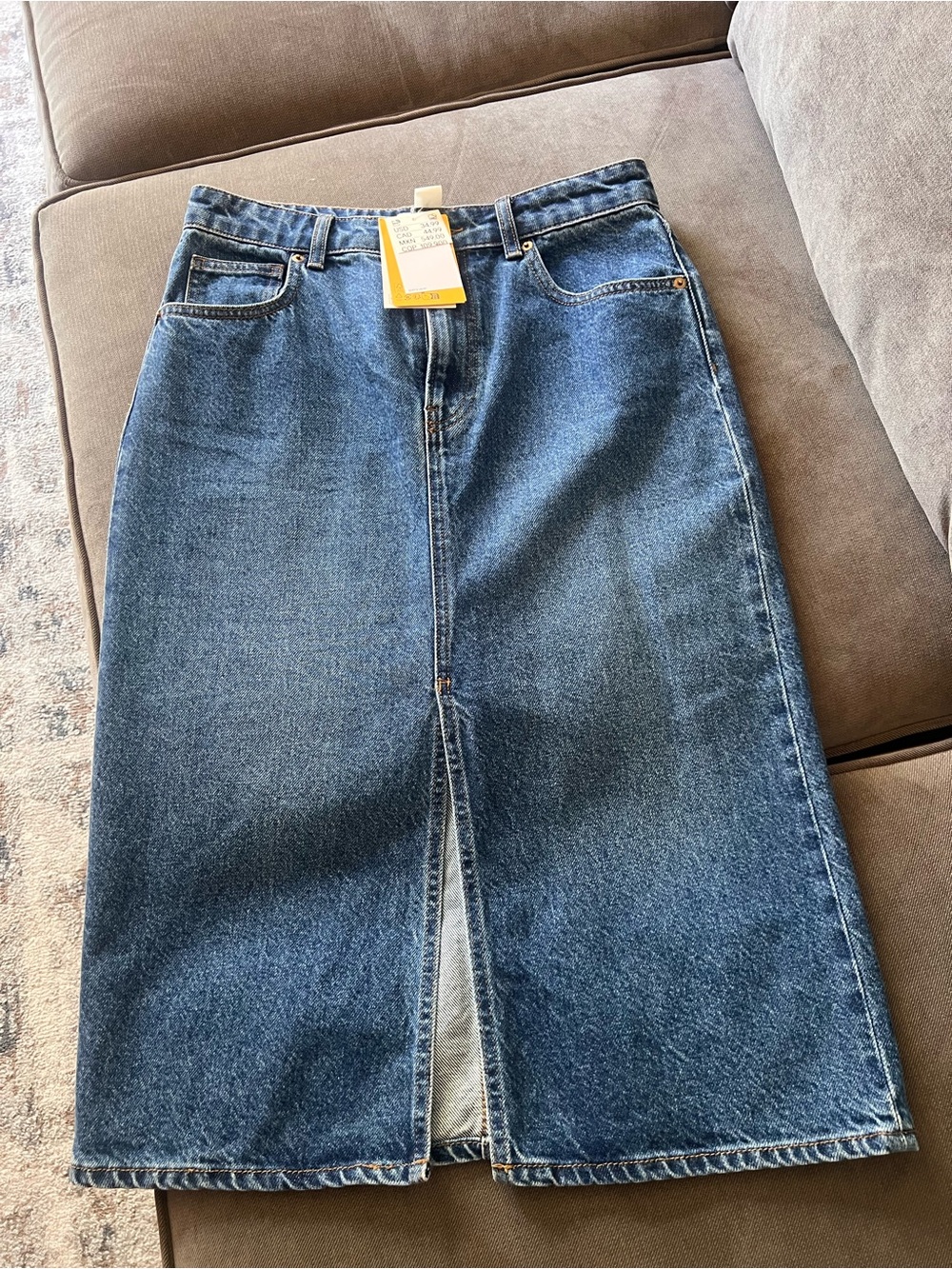 H&M Blue Denim Midi Skirt